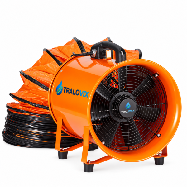 TRALOVIX 12-Inch Industrial Ventilation Fan with 16.4 ft Duct Hose, 3198 CFM, 585W